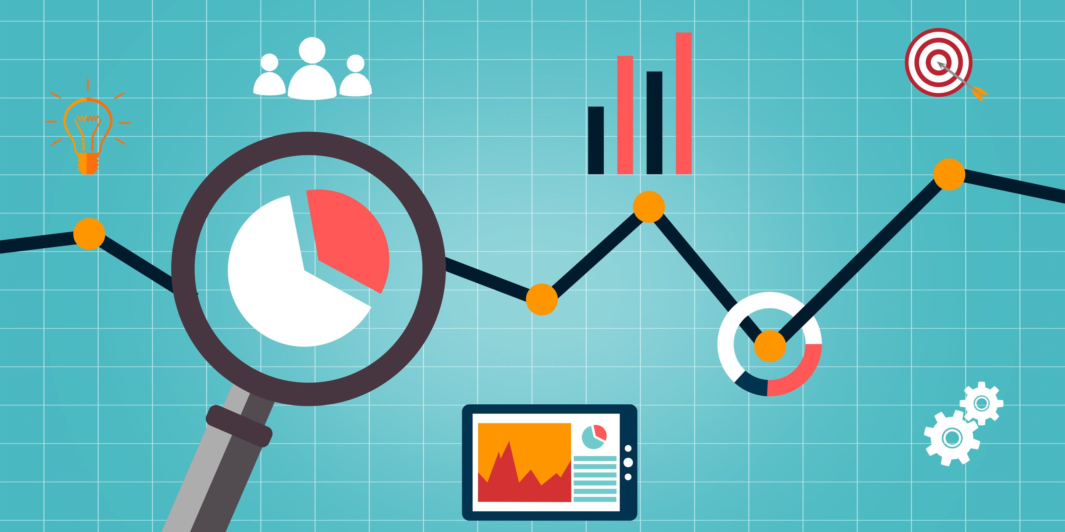 Web analytics concept - Multicolor version