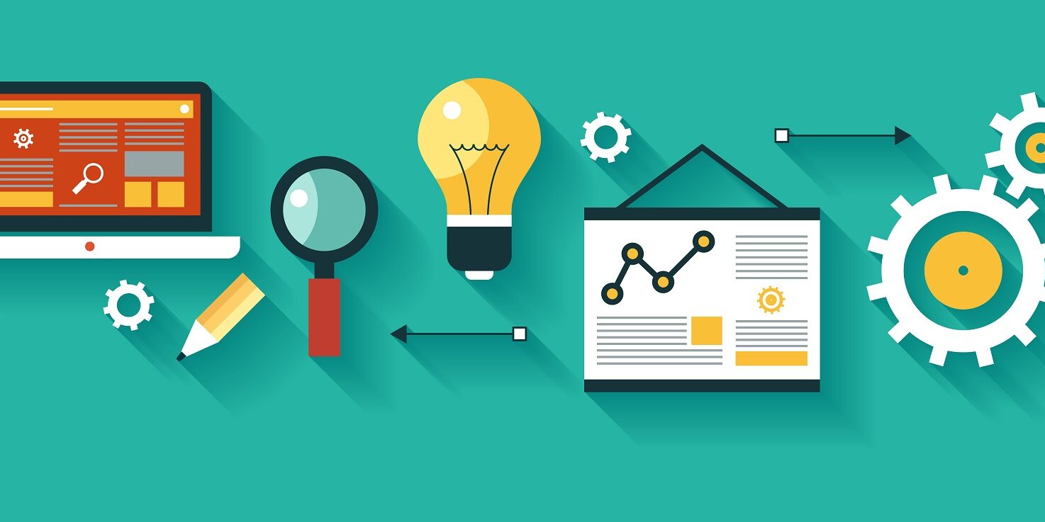 infographics background seo optimization. SEO concept. Set icons